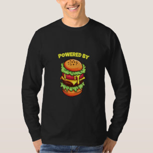 Funny Powered By Giant Cheeseburger Burger Beef T-Shirt