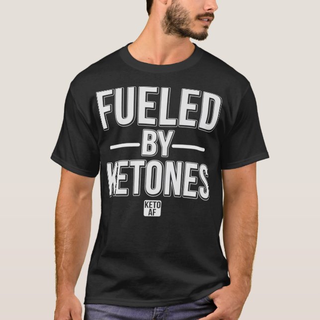 Funny Powered By Keytones Keto AF Keto Diet Premiu T-Shirt (Front)