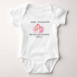 Funny Powered by Milk Custom Baby Name Bodysuit
