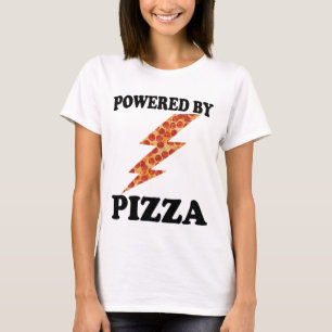 Funny Powered By Pizza Cool Pizza T-Shirt