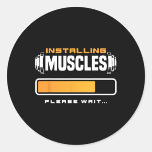 Funny Powerlifting Weight Training Lifting  Classic Round Sticker