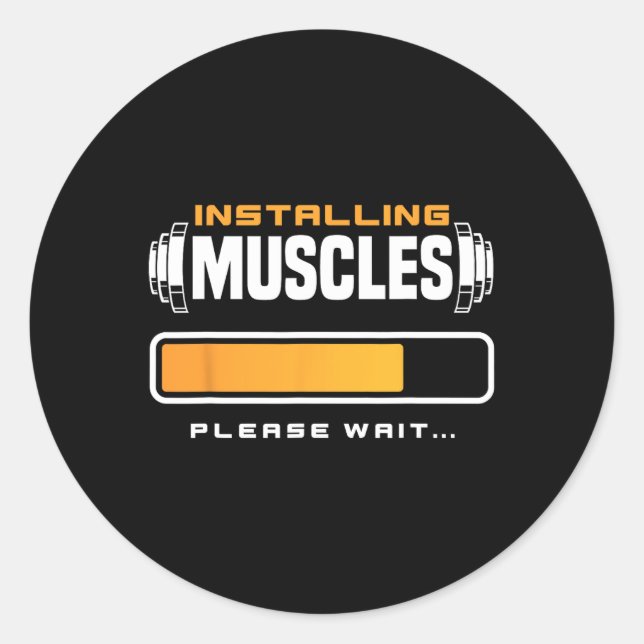 Funny Powerlifting Weight Training Lifting  Classic Round Sticker (Front)