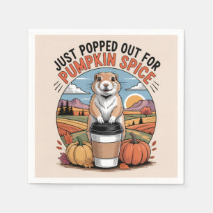 Funny Prairie Dog Fall Pumpkin Spice Humor Napkin