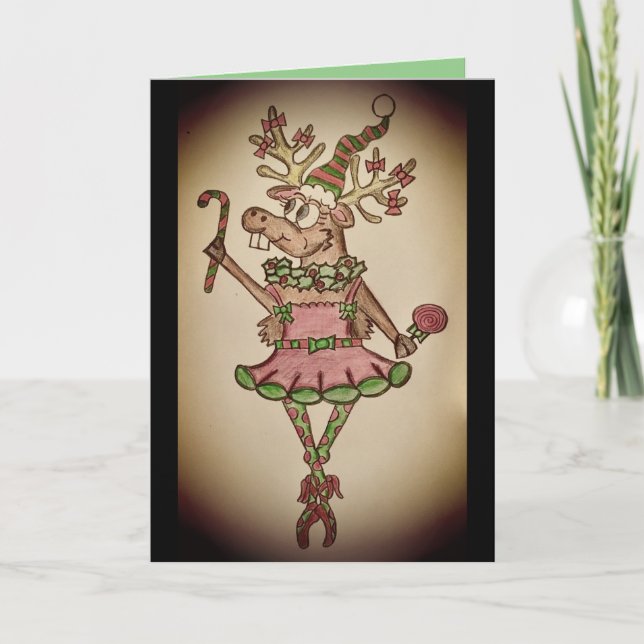 Funny Prancer Christmas Card (Front)