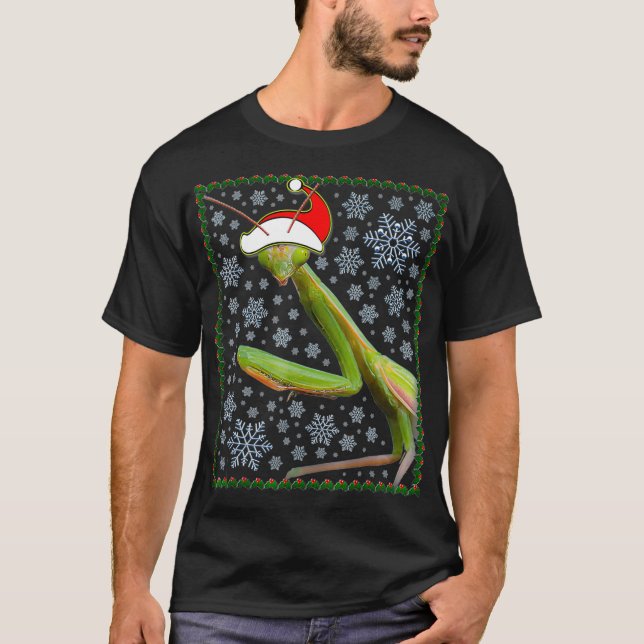 Funny Praying Mantis Gift Christmas  (2) T-Shirt (Front)