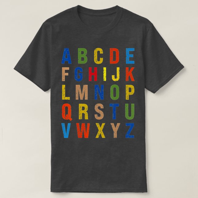Funny Pre K Kindergarten Hi Alphabet Back To Schoo T-Shirt (Design Front)