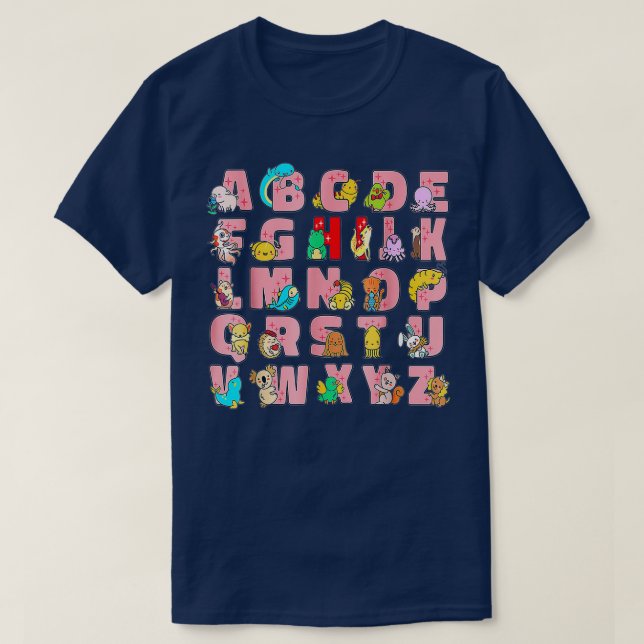 Funny Pre K Kindergarten Hi Alphabet Back To Schoo T-Shirt (Design Front)