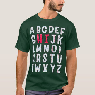 Funny Pre K Kindergarten Hi Alphabet Back To Schoo T-Shirt