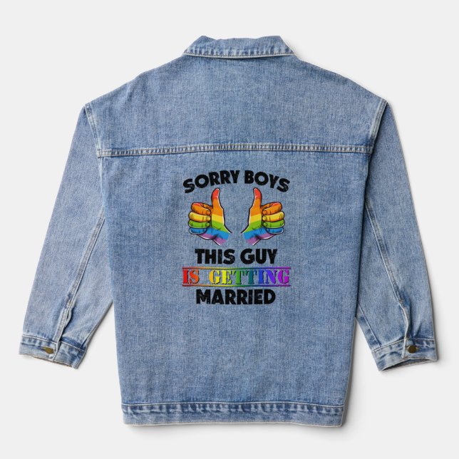 Funny Pre-Wedding Announcement Denim Jacket (Back)