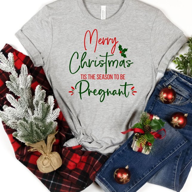 Funny Pregnancy Announcement Christmas  T-Shirt (Creator Uploaded)
