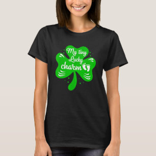 Funny Pregnancy Announcement Shamrock St Patricks  T-Shirt