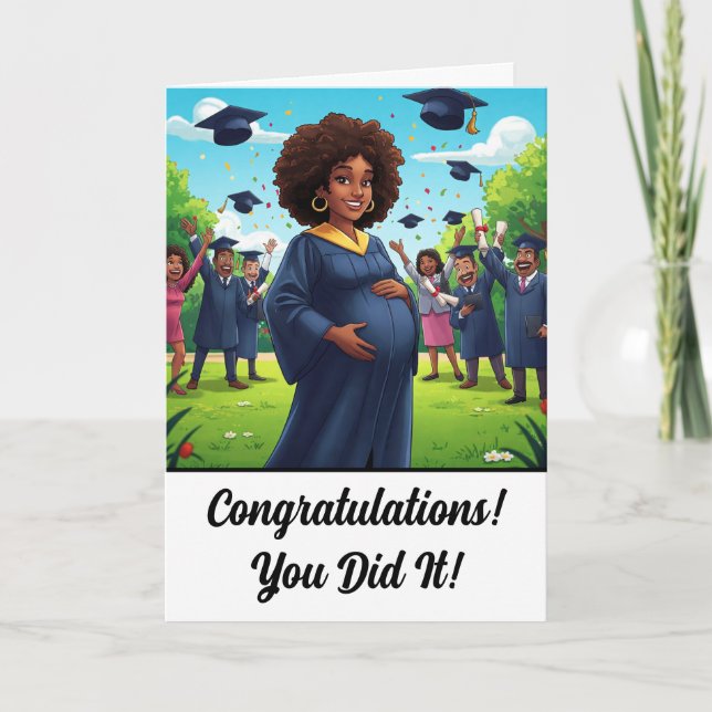Funny Pregnancy College Graduation Card (Front)