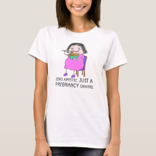 Funny Pregnancy Cravings Cartoon Food Humour T-Shirt