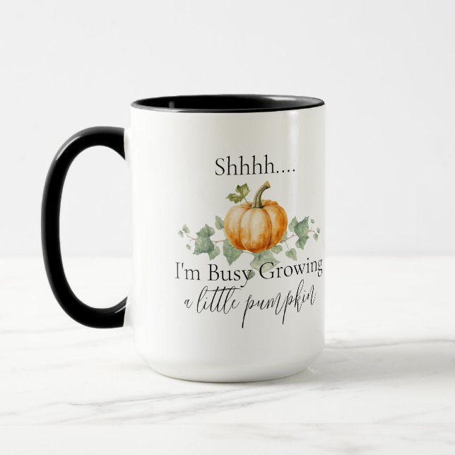 Funny Pregnancy Future Mum Pumpkin Mug (Left)