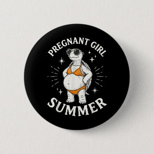 Funny Pregnant Girl Summer Cute Turtle Pregnancy 6 Cm Round Badge