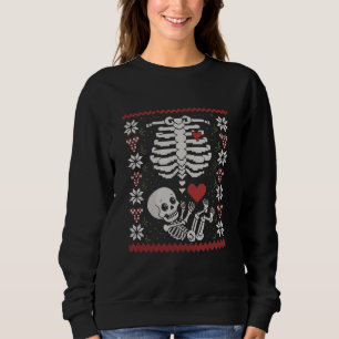 Funny Pregnant Ugly Christmas Sweaters Skull