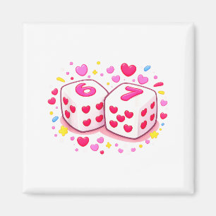 Funny Preppy 67 Valentine Six Seven Dice 6 7 Men W Magnet