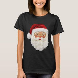 Funny Preppy Realistic Faux Yarn Santa Claus Merry T-Shirt