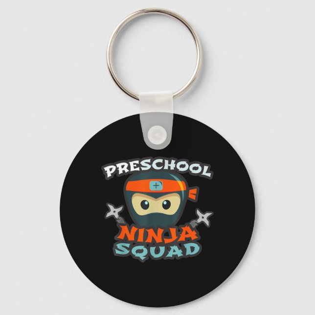 Funny PRESCHOOL NINJA SQUAD Back to School First Key Ring (Front)