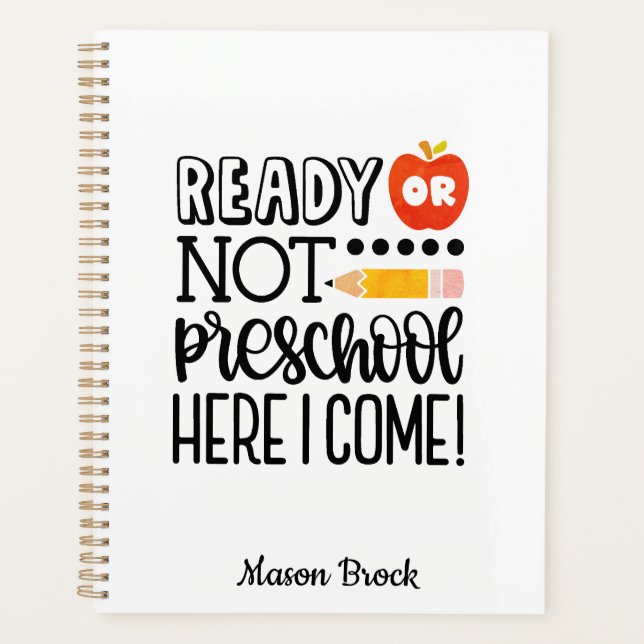 Funny Preschool student school personalised gift Planner (Front)