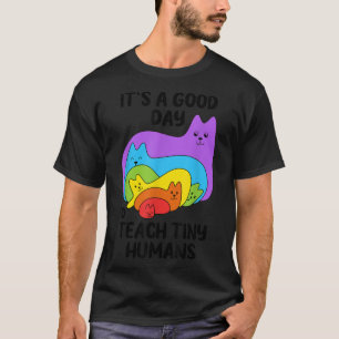 Funny Preschool Teacher Teach Tiny Humans Rainbow T-Shirt