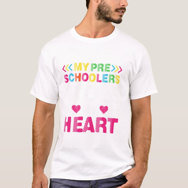 Funny Preschoolers Stole My Heart Kid Back To Scho T-Shirt (Front)