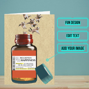 Funny Prescription Bottle of Cats Birthday Card