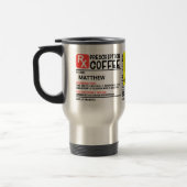 Funny Prescription Coffee Label Personalised   Travel Mug (Left)
