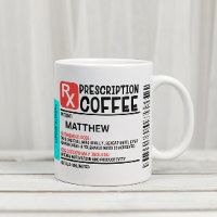 Funny Prescription Coffee Label Personalised  