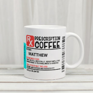 Funny Prescription Coffee Label Personalised   Travel Mug