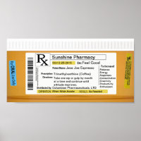 Funny Prescription Coffee RX
