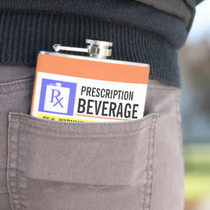 Funny Prescription Label 8 oz. Beverage Flask