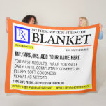 Funny Prescription Label Fleece Blanket<br><div class="desc">Add a name to this funny "prescription" fleece blanket for a perfectly unique gift idea! Or,  fill your own prescription for a little soft and comfy something for yourself.</div>