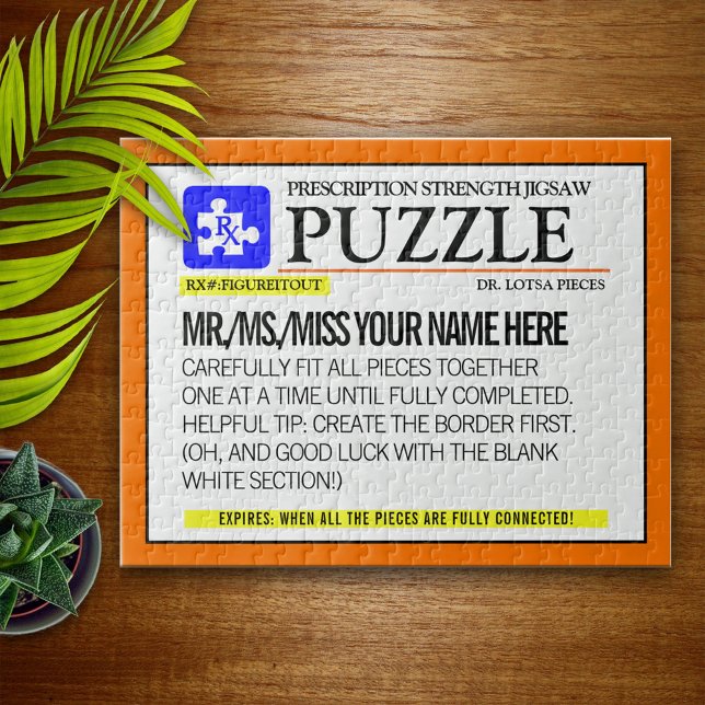 Funny Prescription Label Personalised Jigsaw Puzzle (Creator Uploaded)