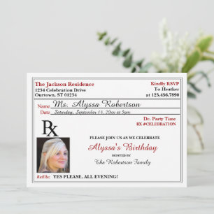 Funny Prescription Party Invitations