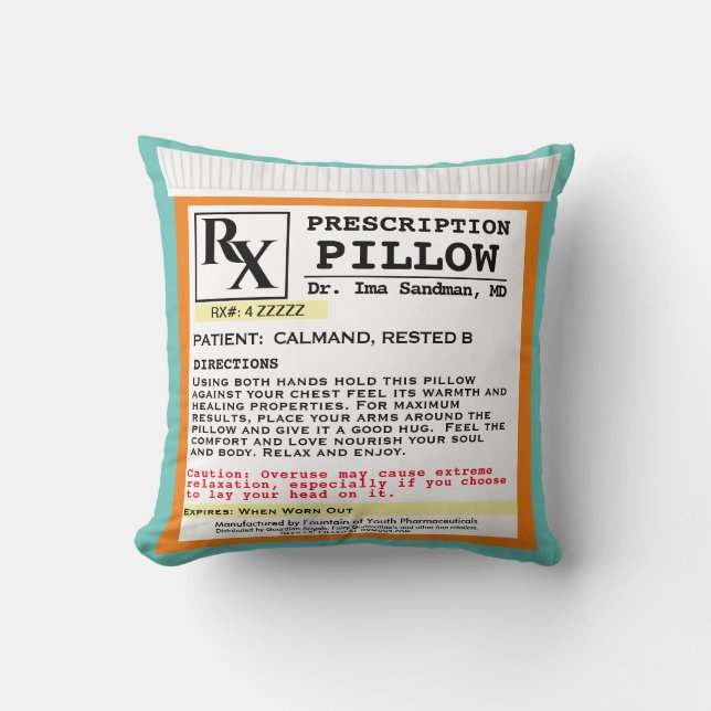Funny Prescription Pillow Get Well (Front)