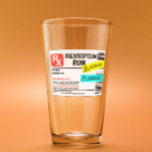 Funny Prescription Rum Warning Label Personalised  Glass<br><div class="desc">This design may be personalised in the area provided by changing the photo and/or text. Or it can be customised by clicking Personalise this Template and then choosing the click to customise further option and delete or change the colour of the background, add text, change the text colour or style,...</div>
