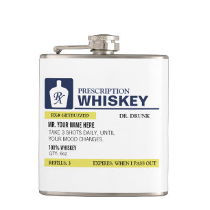 Funny Prescription Whiskey Hip Flask