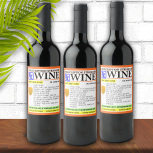 Funny Prescription White Wine Label