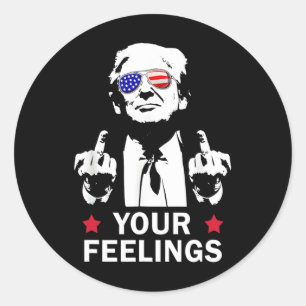 Funny President Donald Trump Middle Finger Classic Round Sticker