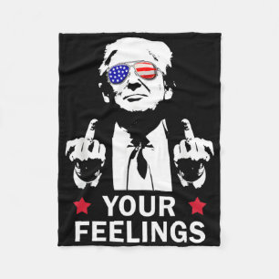Funny President Donald Trump Middle Finger Fleece Blanket