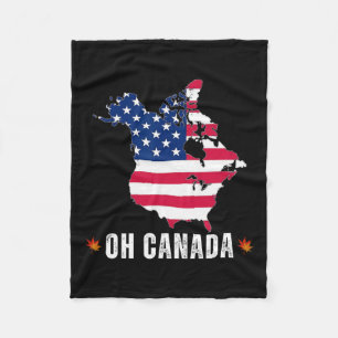 Funny President Donald Trump Oh Canada Usa America Fleece Blanket