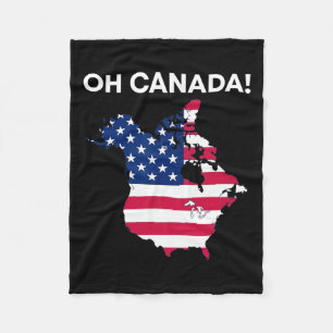 Funny President Donald Trump Oh Canada Usa America Fleece Blanket