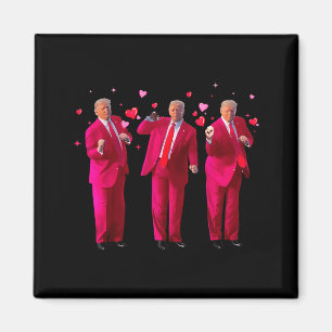 Funny President Trump Dancing Donald Trump Heart V Magnet