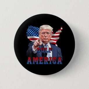 Funny President Trump Gulf Of Usa America Usa Flag 6 Cm Round Badge