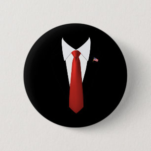 Funny President Trump Suit Lazy Halloween Costume 6 Cm Round Badge