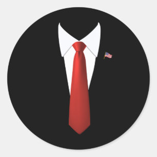 Funny President Trump Suit Lazy Halloween Costume  Classic Round Sticker