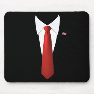 Funny President Trump Suit Lazy Halloween Costume Mouse Pad