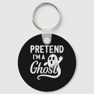 Funny Pretend A Ghost Easy Costume Lazy Halloween Key Ring