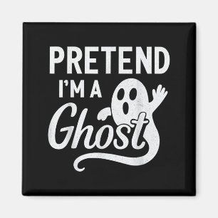 Funny Pretend A Ghost Easy Costume Lazy Halloween Magnet
